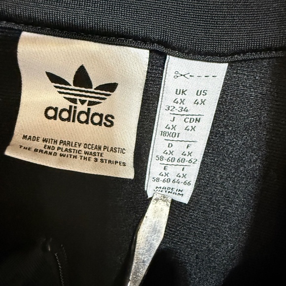 Adidas Women's 4X Track Jacket Zip - 3 Stripes Black & White Firebird - Picture 8 of 10